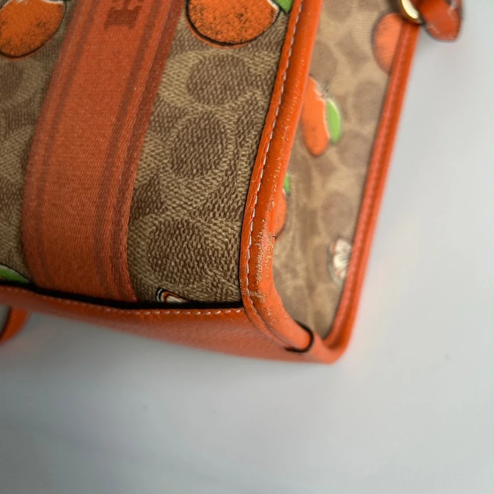 Coach Smith Tote 24 Orange Print Signature Canvas Crossbody Handbag CAR81